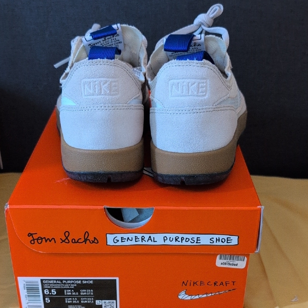 Nike Men's General Purpose Shoes US 5M 6.5W - Cream and Blue